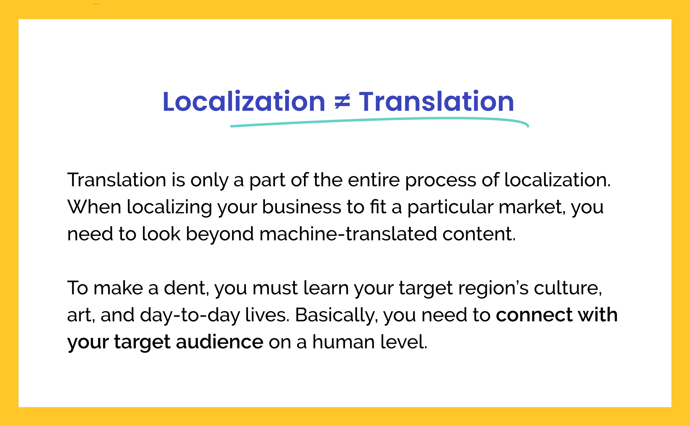 Localization is not same as translation