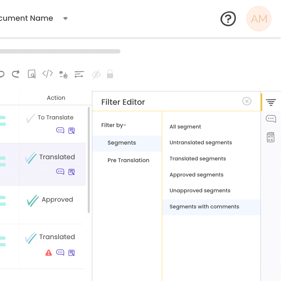 Search and Filter Segment